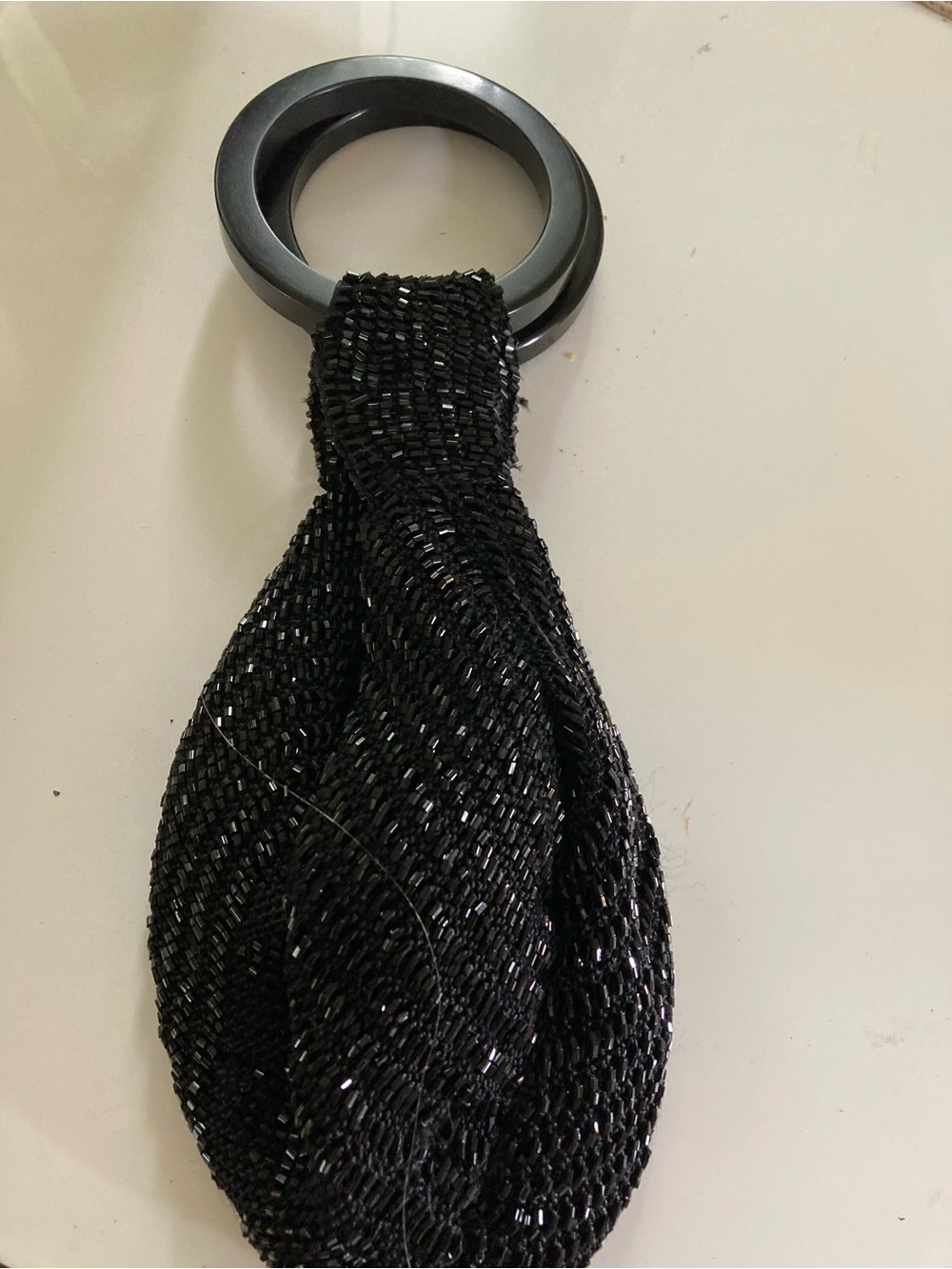 Beaded evening bag, black